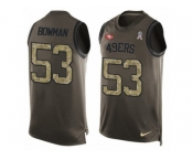 Men's Nike San Francisco 49ers #53 NaVorro Bowman Limited Green Salute to Service Tank Top NFL Jersey