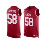 Men's Nike San Francisco 49ers #58 Elvis Dumervil Limited Red Player Name & Number Tank Top NFL Jersey