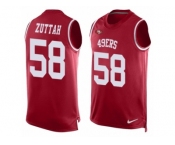 Men's Nike San Francisco 49ers #58 Jeremy Zuttah Limited Red Player Name & Number Tank Top NFL Jersey