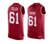Men's Nike San Francisco 49ers #61 Andrew Tiller Limited Red Player Name & Number Tank Top NFL Jersey