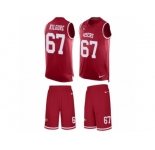 Men's Nike San Francisco 49ers #67 Daniel Kilgore Limited Red Tank Top Suit NFL Jersey