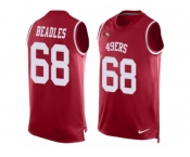 Men's Nike San Francisco 49ers #68 Zane Beadles Limited Red Player Name & Number Tank Top NFL Jersey