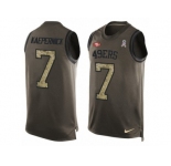 Men's Nike San Francisco 49ers #7 Colin Kaepernick Limited Green Salute to Service Tank Top NFL Jersey