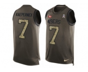 Men's Nike San Francisco 49ers #7 Colin Kaepernick Limited Green Salute to Service Tank Top NFL Jersey