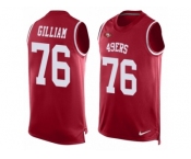 Men's Nike San Francisco 49ers #76 Garry Gilliam Limited Red Player Name & Number Tank Top NFL Jersey
