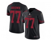 Men's Nike San Francisco 49ers #77 Trent Brown Limited Black Rush NFL Jersey