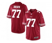 Men's Nike San Francisco 49ers #77 Trent Brown Limited Red Team Color NFL Jersey