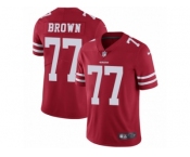Men's Nike San Francisco 49ers #77 Trent Brown Vapor Untouchable Limited Red Team Color NFL Jersey