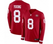 Men's Nike San Francisco 49ers #8 Steve Young Limited Red Therma Long Sleeve NFL Jersey
