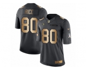 Men's Nike San Francisco 49ers #80 Jerry Rice Limited Black Gold Salute to Service NFL Jersey