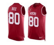 Men's Nike San Francisco 49ers #80 Jerry Rice Limited Red Player Name & Number Tank Top NFL Jersey