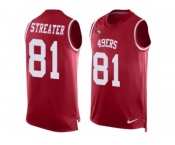 Men's Nike San Francisco 49ers #81 Rod Streater Limited Red Player Name & Number Tank Top NFL Jersey