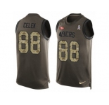 Men's Nike San Francisco 49ers #88 Garrett Celek Limited Green Salute to Service Tank Top NFL Jersey