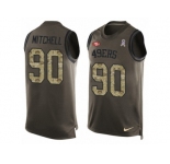 Men's Nike San Francisco 49ers #90 Earl Mitchell Limited Green Salute to Service Tank Top NFL Jersey