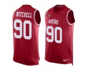 Men's Nike San Francisco 49ers #90 Earl Mitchell Limited Red Player Name & Number Tank Top NFL Jersey