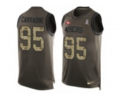Men's Nike San Francisco 49ers #95 Cornellius Carradine Limited Green Salute to Service Tank Top NFL Jersey