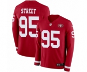 Men's Nike San Francisco 49ers #95 Kentavius Street Limited Red Therma Long Sleeve NFL Jersey