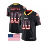 Men's San Francisco 49ers #10 Jimmy Garoppolo Limited Black Rush USA Flag Football Jersey