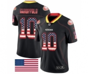 Men's San Francisco 49ers #10 Jimmy Garoppolo Limited Black Rush USA Flag Football Jersey