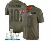 Men's San Francisco 49ers #10 Jimmy Garoppolo Limited Olive 2019 Salute to Service Super Bowl LIV Bound Football Jersey
