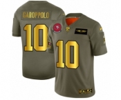 Men's San Francisco 49ers #10 Jimmy Garoppolo Limited Olive Gold 2019 Salute to Service Football Jersey