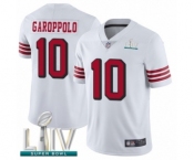 Men's San Francisco 49ers #10 Jimmy Garoppolo Limited White Rush Vapor Untouchable Super Bowl LIV Bound Football Jersey