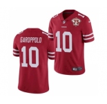 Men's San Francisco 49ers #10 Jimmy Garoppolo Red 2021 75th Anniversary Vapor Untouchable Limited Stitched Football Jersey