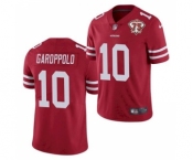 Men's San Francisco 49ers #10 Jimmy Garoppolo Red 2021 75th Anniversary Vapor Untouchable Limited Stitched Football Jersey
