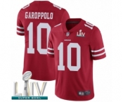 Men's San Francisco 49ers #10 Jimmy Garoppolo Red Team Color Vapor Untouchable Limited Player Super Bowl LIV Bound Football Jersey