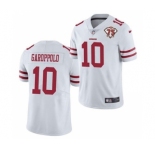 Men's San Francisco 49ers #10 Jimmy Garoppolo White 2021 75th Anniversary Vapor Untouchable Limited Stitched Football Jersey