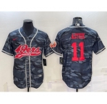 Men's San Francisco 49ers #11 Brandon Aiyuk Grey Camo With Patch Cool Base Stitched Baseball Jersey