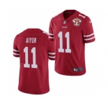 Men's San Francisco 49ers #11 Brandon Aiyuk Red 2021 75th Anniversary Vapor Untouchable Limited Stitched Football Jersey