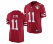 Men's San Francisco 49ers #11 Brandon Aiyuk Red 2021 75th Anniversary Vapor Untouchable Limited Stitched Football Jersey