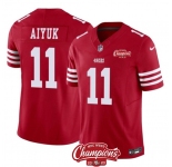 Men's San Francisco 49ers #11 Brandon Aiyuk Red 2023 F.U.S.E. NFC West Champions Patch Football Stitched Jersey