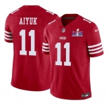 Men's San Francisco 49ers #11 Brandon Aiyuk Red 2024 F.U.S.E. Super Bowl LVIII Patch Vapor Untouchable Limited Football Stitched Jersey