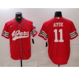 Men's San Francisco 49ers #11 Brandon Aiyuk Red Mexico Cool Base Stitched Baseball Jersey