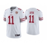 Men's San Francisco 49ers #11 Brandon Aiyuk White 2021 75th Anniversary Vapor Untouchable Limited Stitched Football Jersey