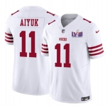 Men's San Francisco 49ers #11 Brandon Aiyuk White 2024 F.U.S.E. Super Bowl LVIII Patch Vapor Untouchable Limited Football Stitched Jersey