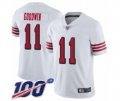 Men's San Francisco 49ers #11 Marquise Goodwin Limited White Rush Vapor Untouchable 100th Season Football Jersey