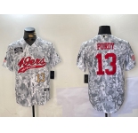 Men's San Francisco 49ers #13 Brock Purdy Arctic Camo 2024 Salute to Service Stitched Baseball Jerseys