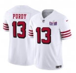 Men's San Francisco 49ers #13 Brock Purdy New White 2024 F.U.S.E. Super Bowl LVIII Patch Vapor Untouchable Limited Football Stitched Jersey