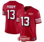 Men's San Francisco 49ers #13 Brock Purdy Red 2023 F.U.S.E. NFC West Champions Patch Alternate Football Stitched Jersey