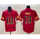 Men's San Francisco 49ers #13 Brock Purdy Red Gold 2025 F.U.S.E. “Rivalries†Vapor Limited Football Stitched Jersey