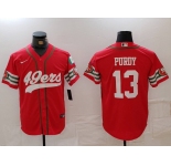 Men's San Francisco 49ers #13 Brock Purdy Red Mexico Cool Base Stitched Baseball Jersey