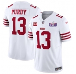 Men's San Francisco 49ers #13 Brock Purdy White 2024 F.U.S.E. Super Bowl LVIII Patch And 1-star C Patch Vapor Untouchable Limited Football Stitched Jersey