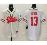 Men's San Francisco 49ers #13 Brock Purdy White Mexico Cool Base Stitched Baseball Jersey