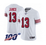 Men's San Francisco 49ers #13 Richie James Limited White Rush Vapor Untouchable 100th Season Football Jersey