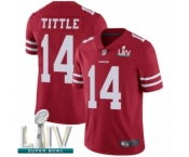 Men's San Francisco 49ers #14 Y.A. Tittle Red Team Color Vapor Untouchable Limited Player Super Bowl LIV Bound Football Jersey