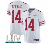 Men's San Francisco 49ers #14 Y.A. Tittle White Vapor Untouchable Limited Player Super Bowl LIV Bound Football Jersey