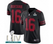 Men's San Francisco 49ers #16 Joe Montana Black Alternate Vapor Untouchable Limited Player Super Bowl LIV Bound Football Jersey